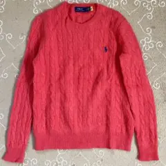 近年モデル　ポロラルフローレン カシミヤ混ケーブルニット　L