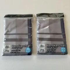 抗菌防臭コットンハンカチ2枚セット 約48×48cm グレー
