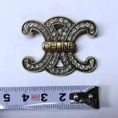 ♡CELINE♡ブローチ♡アンティーク♡クリスタル装飾♡トリオンフ♡卒入園♡