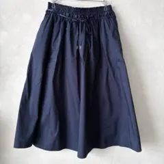 【グローバルワーク】ネイビー フレアスカート ゴムウエスト