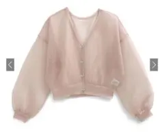 シアーニットハートボタンカーディガンKz504グレイル