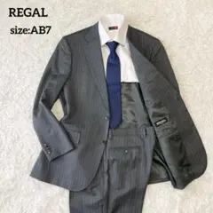 大きいサイズAB7✨REGAL リーガル セットアップスーツ グレー ストライプ