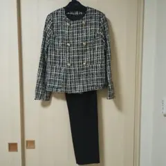 ツイード ダブルブレストジャケット パンツセットアップ