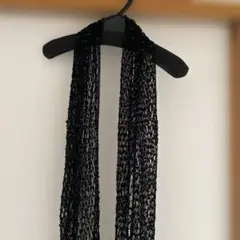 黒 レース ロングストール スパンコール