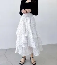 INGNI シアーティアードスカート ドット