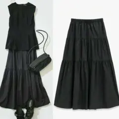 Theory ナイロン ギャザー ティアード スカート