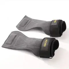 牛革パワーグリップ ウエイトリフティング トレーニング握力補助 左右セットグレーのサムネイル