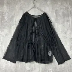 ♪　チャオパニック　ティピー　シアー　トップス　長袖　黒　ゆったり　前後2way