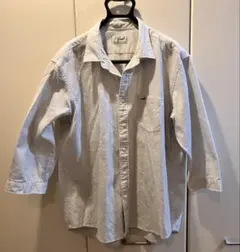 【LACOSTE】長袖シャツ 総柄 グレー系 ワニロゴ 綿100% メンズ 3L