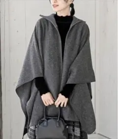 アールピーエス　ポンチョ フロントＺＩＰ起毛ポンチョコート