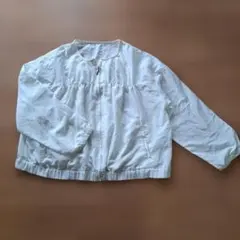 ホワイト ジップアップ ブルゾン Mサイズ