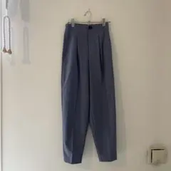 グレー スラックス ウエストゴム ボタン付き