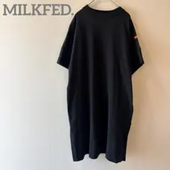ミルクフェド MILKFED. 黒 半袖 Tシャツ ロゴ カットソー ワンピースのサムネイル