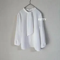 KETTY ボウタイ ブラウス 長袖 シャツ 白 ホワイト 日本製 きれいめのサムネイル