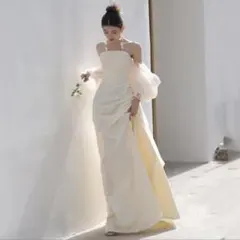 ウェディングドレス 花嫁　二次会　ドレス　マーメイド　前撮り　白