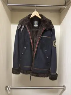 【希少】美品 kissmark　フライトジャケット ボア ネイビー M