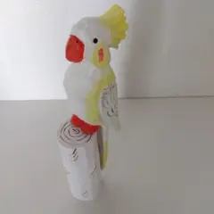 インコ　木彫り