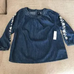 GAP KIDS デニムカットソー　花刺繍入り　140cm 未使用自宅保管品