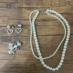 ヘアアクセ　ネックレス イヤリングセット