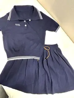 【セットアップ】ネイビー ポロシャツ ×ミニスカート