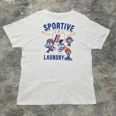 LAUNDRY ランドリー 両面デザイン 3段ロゴ Tシャツ ホワイト Lサイズのサムネイル