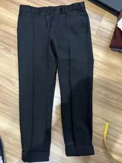 ジャージ素材ブラック スラックス パンツ