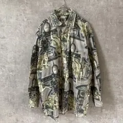 柄シャツ シルク100% イタリア製 ペイズリー 総柄 バロック ストライプ 