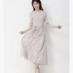 MISCH MASCH♡ニットクルーネック長袖レースワンピース