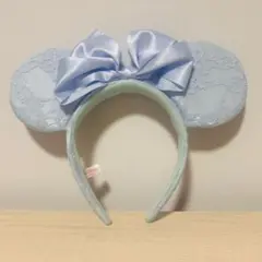 【ディズニー】カチューシャ 水色 レース　ミニー