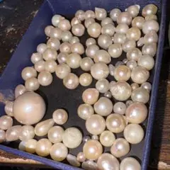 丸玉 バロック あこや真珠 70粒くらい B品 大量 天然 在庫処分 パール大粒