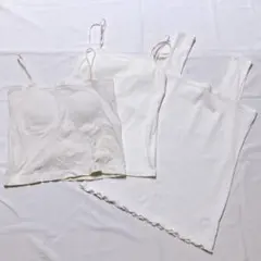 ホワイト キャミソール 3枚セット チューブトップ カップ付き