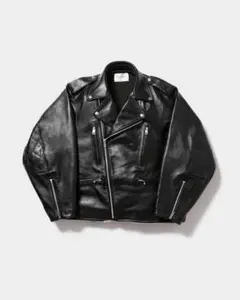 新品未使用】ビューティフルピープル　ダブルライダーズジャケット　羊革　140　S ビューティフルピープル 羊革 ダブルライダースジャケット 黒 ベルト