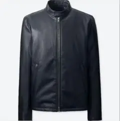 ユニクロ ネオレザーシングルライダースジャケットジャケット XL ブラック