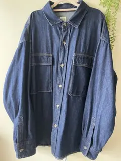 anuke アンヌーク Denim Over Shirts ブルー - メルカリ