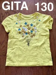 GITA イエロー 星柄 Tシャツ 130のサムネイル