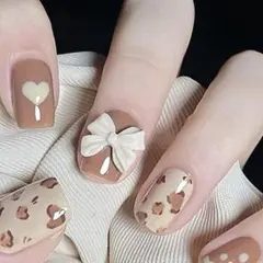 ヒョウ柄デザイン ネイルチップセット