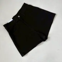 美品★H＆M デニムショートパンツ ハイウエスト カジュアル ストリート 黒 L