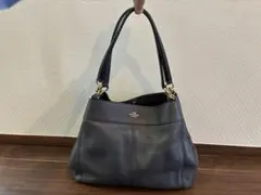 COACH レザーショルダーバッグ　F28997 ネイビー　美品