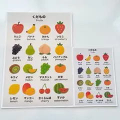 【A4】くだもの知育ポスター 幼児向け 英語付き　モンテッソーリ風のサムネイル