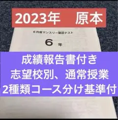 最新原本！6年2025年6月度マンスリー確認テスト サピックス 成績報告