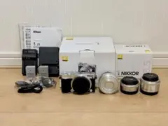 Nikon1 J5 シルバー レンズキット + 単焦点レンズ、その他セット