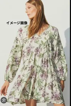 ❌️お値引き不可　H＆M 花柄ワンピース　チュニック　ＬからLLサイズ