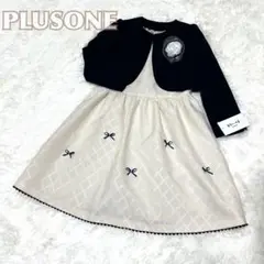 限界価格！PLUSONE ネイビー ジャケットワンピース2点セットフォーマル