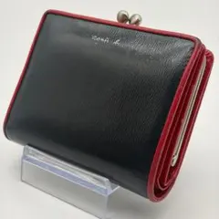 アニエスベー 二つ折り財布 がま口 ネイビー レッド 本革 バイカラーのサムネイル