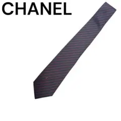 CHANEL シャネル ネクタイ ネイビー ストライプ ココマーク ロゴ