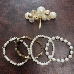 パールヘアゴム・ヘアピンセット 5個