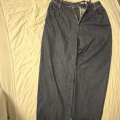 ウエストゴム デニムパンツ ネイビーのサムネイル