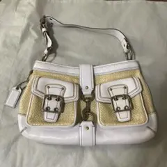 希少　美品　COACH コーチ ワンショルダー　ホーボー　　レザー　白　ホワイト