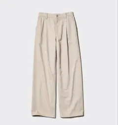 UNIQLO ドレープデニムタックパンツ　M ベージュ