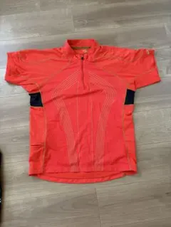 asics オレンジ 半袖シャツ　ランニング　ジョギング　M